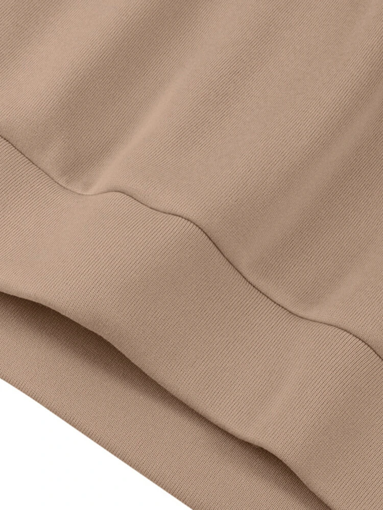 (image for) Women Puff Sleeve Crew Neck Solid Color Hem Long Sleeve Sweatshirts