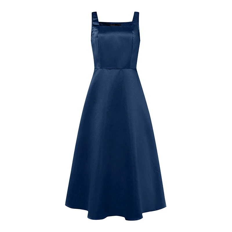 (image for) ZANZEA Womens Collect Waist A-Line Sundress Elegant Party Square Neck Tank Dress